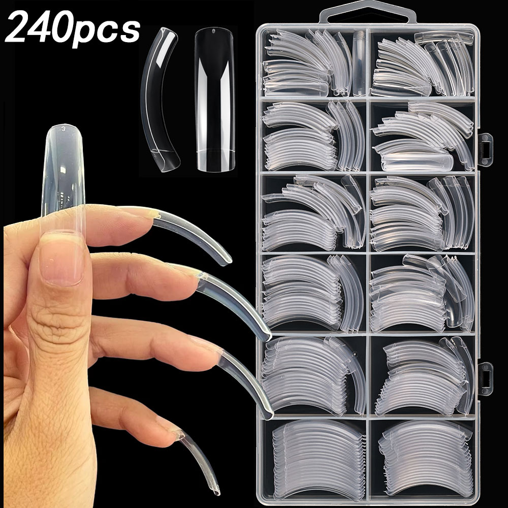 Nail Art Xxl - 240pcs Clear Extra Deep Curve Nail
