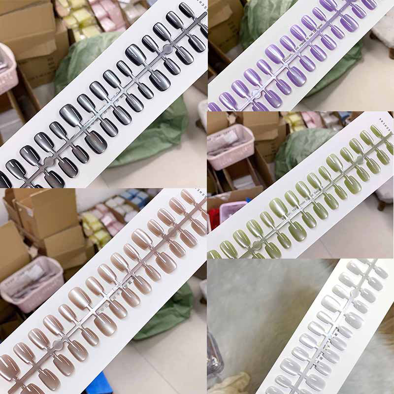Nail Art Full Cat Eye - 30Pcs Cat Eyes Press On Nails