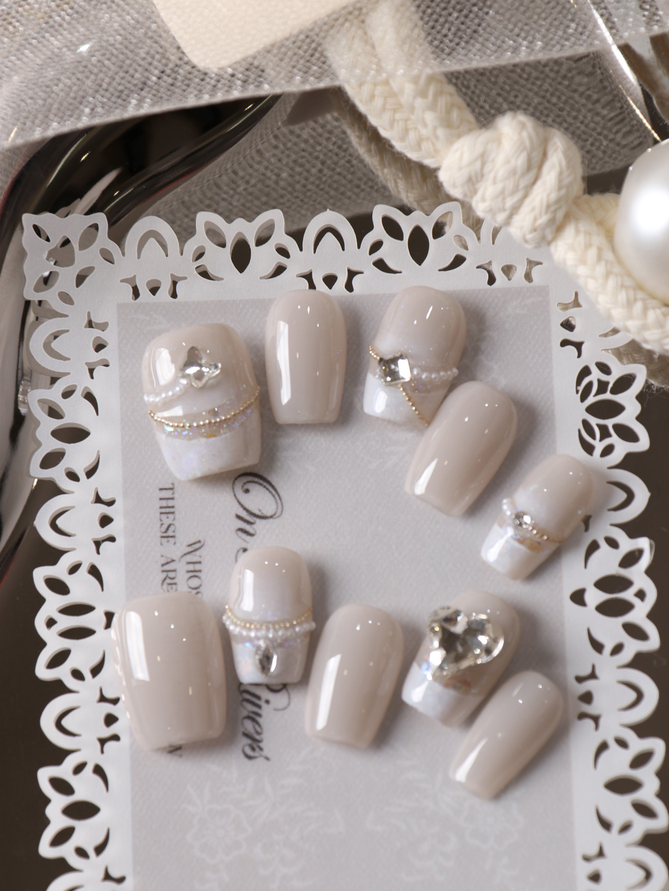 Nail Adhesive Tab - 10Pcs Press on Nails Short White