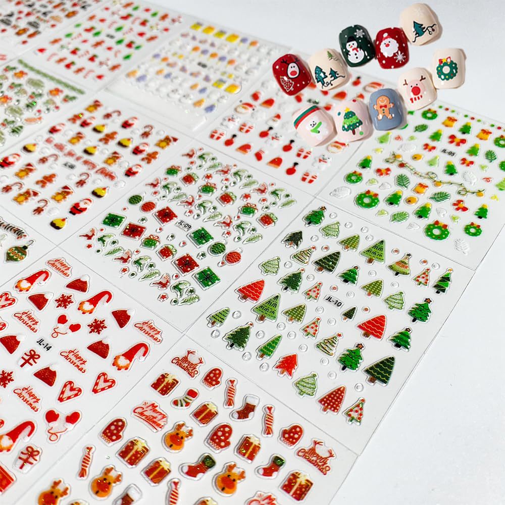 Nail Art Xmas - 30 Sheets Christmas Nail Art Stickers