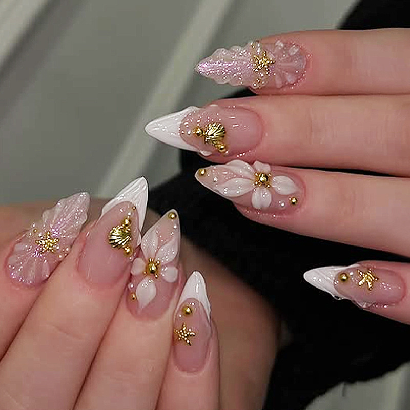 Nail Art Design - 24pcs Finished Almond Press on Nails