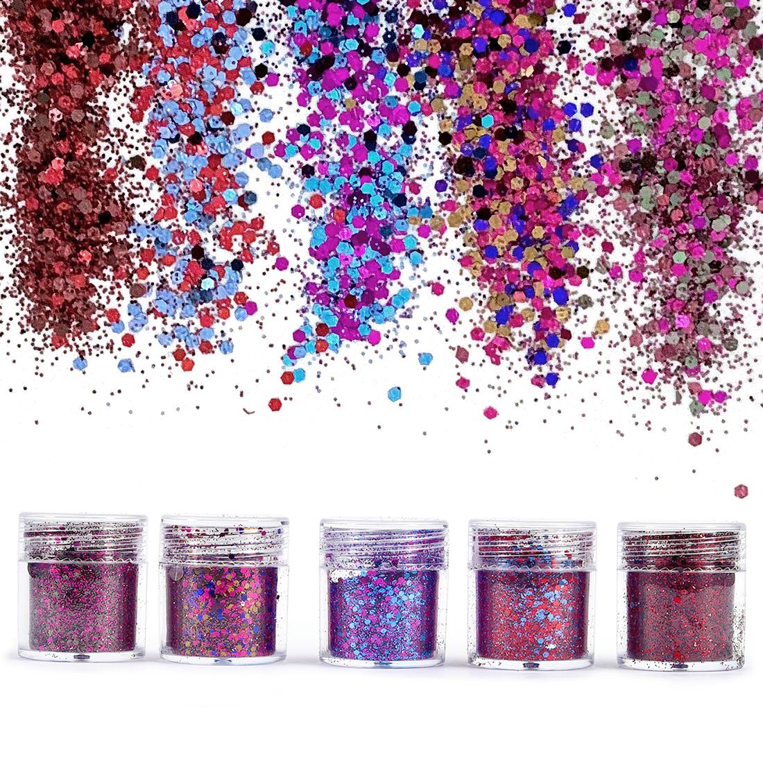 Nail Art Xmas - 4/5 bottles Dreamlike Glitter Powder for