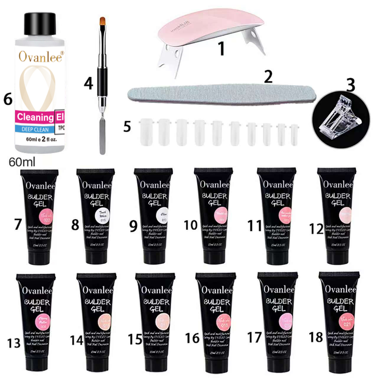 Nail Extension Form - Ovanlee 18-In-1 Form-Free Polygel Extension Starter