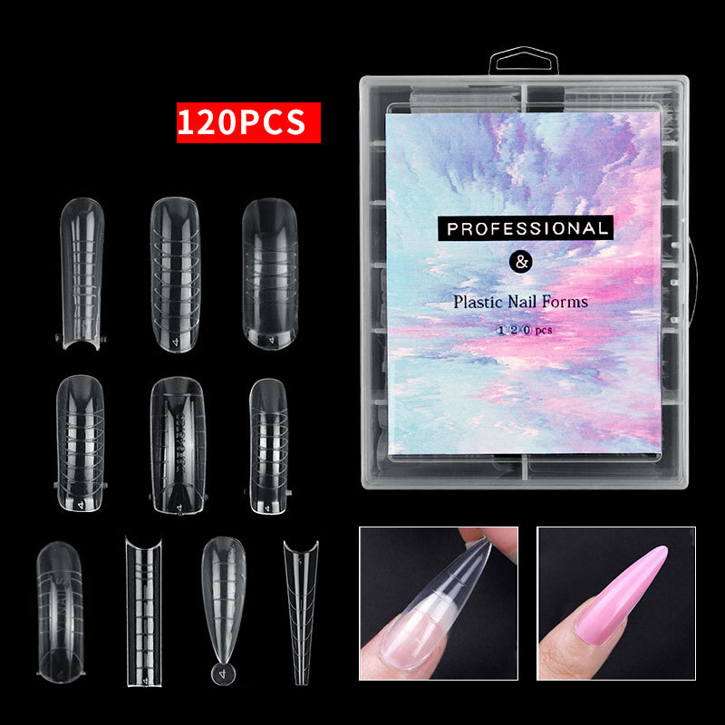 Nail Extension Form - 120 Pcs/Set Clear Dual Forms False