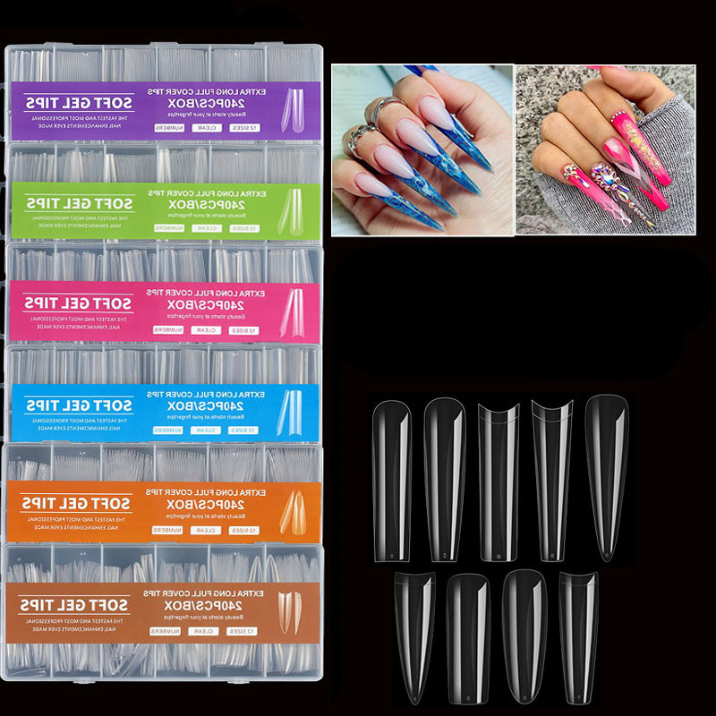240 Pieces XXL Fake Nails Extr - Nail Art Xxl recension och pris