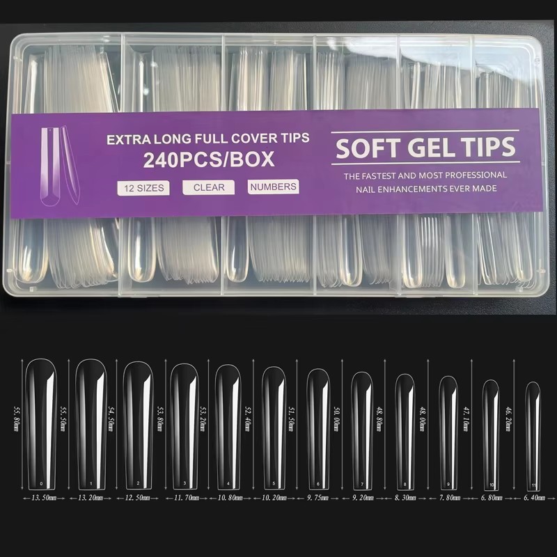 240 Pieces XXL Fake Nails Extr - Nail Art Xxl recension och pris