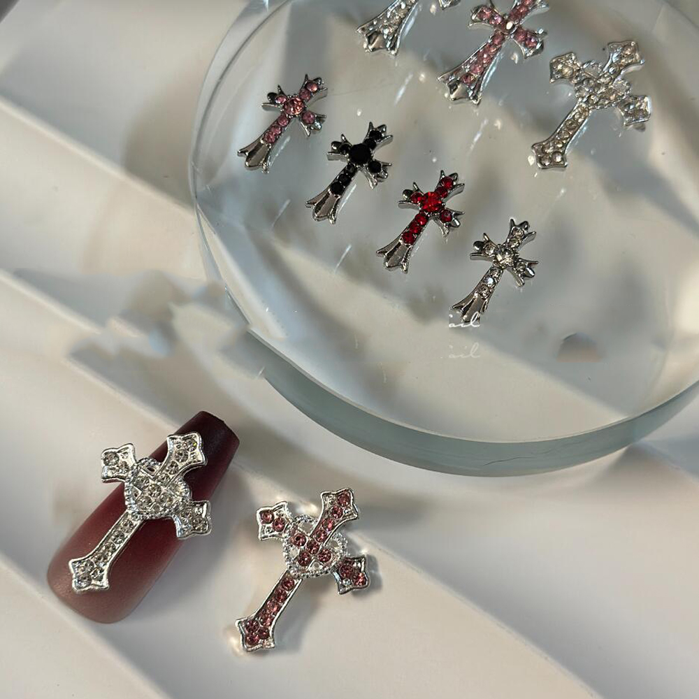 5Pcs XXL Silver Cross Luxury N - Nail Art Xxl recension och pris