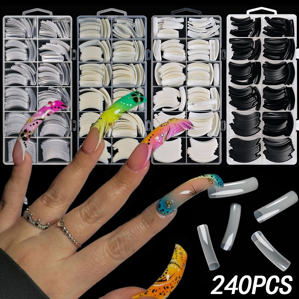 240PC Hawk Curved Long Square  - Nail Art Xxl recension och pris
