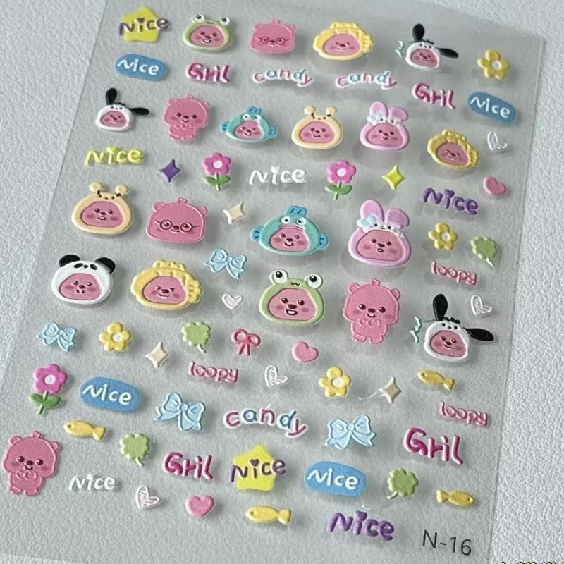 Loopy 3D embossed sticker, tra - Nail Art Design recension och pris