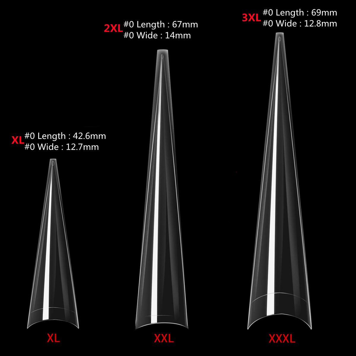 XXL Stiletto False Nails -Half - Nail Art Xxl recension och pris