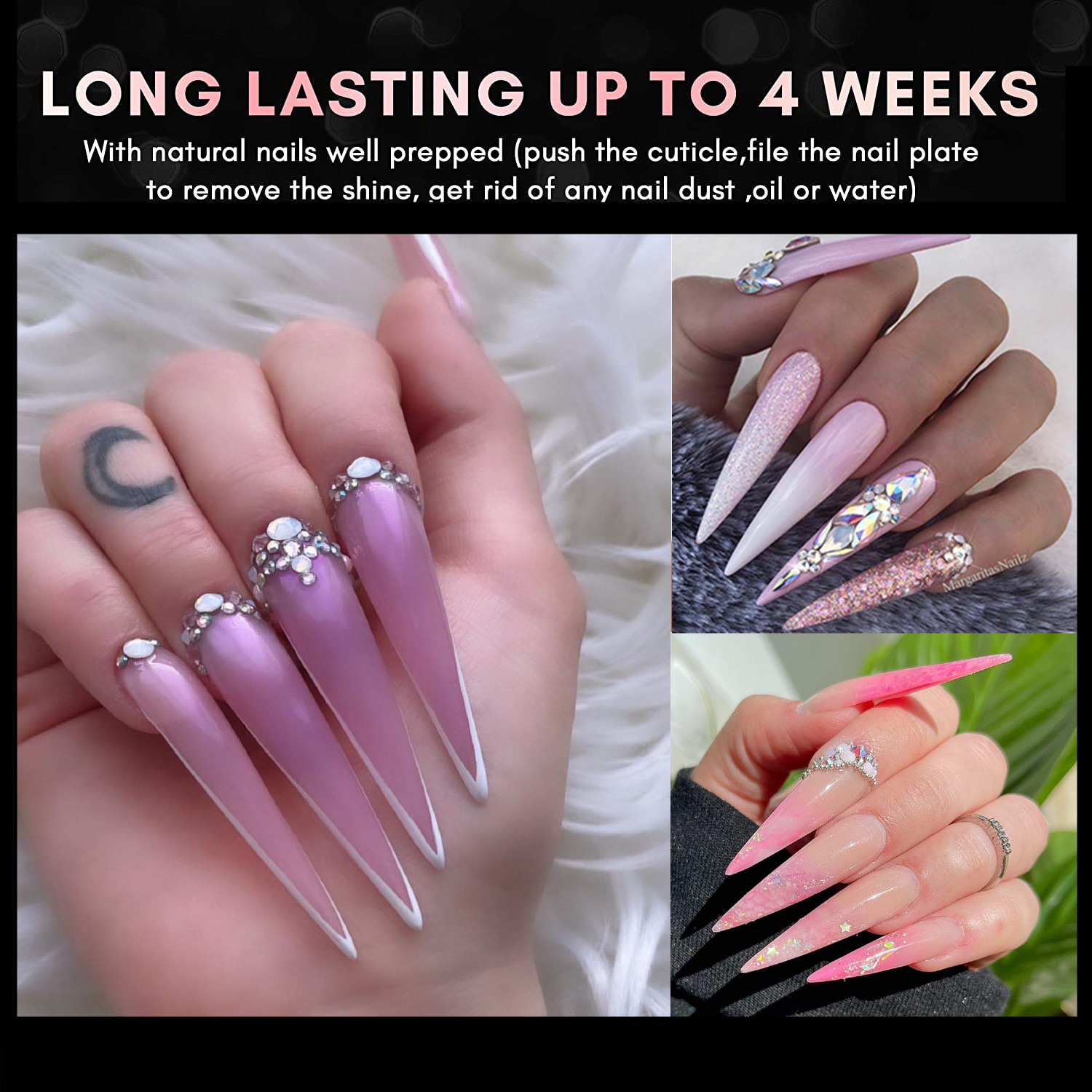 XXL Stiletto False Nails -Half - Nail Art Xxl recension och pris