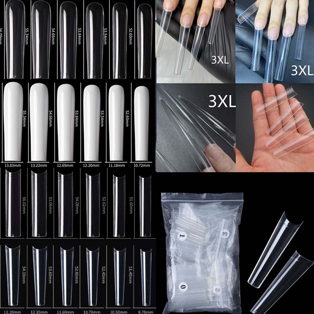 120pcs XXXL Clear/Nature Long  - Nail Art Xxl recension och pris