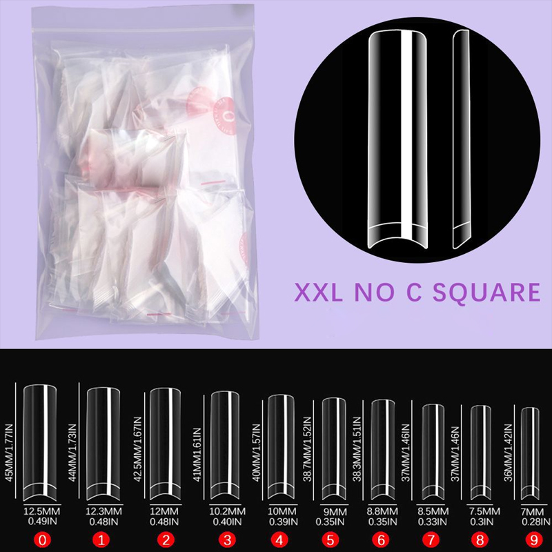 500Pcs XXL No C Curve Nail Tip - Nail Art Xxl recension och pris