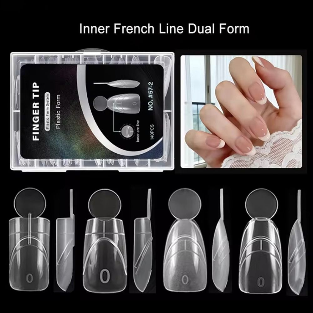 140PCS Matte Surface French Na - Nail Extension Form recension och pris