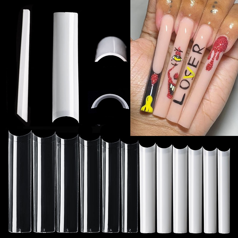 500 Pcs Long Square No C Curve - Nail Art Xxl recension och pris