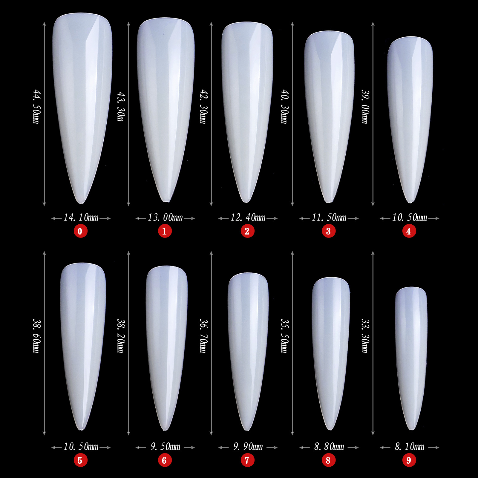 XXL Stiletto Nail Tips 500pcs  - Nail Art Xxl recension och pris