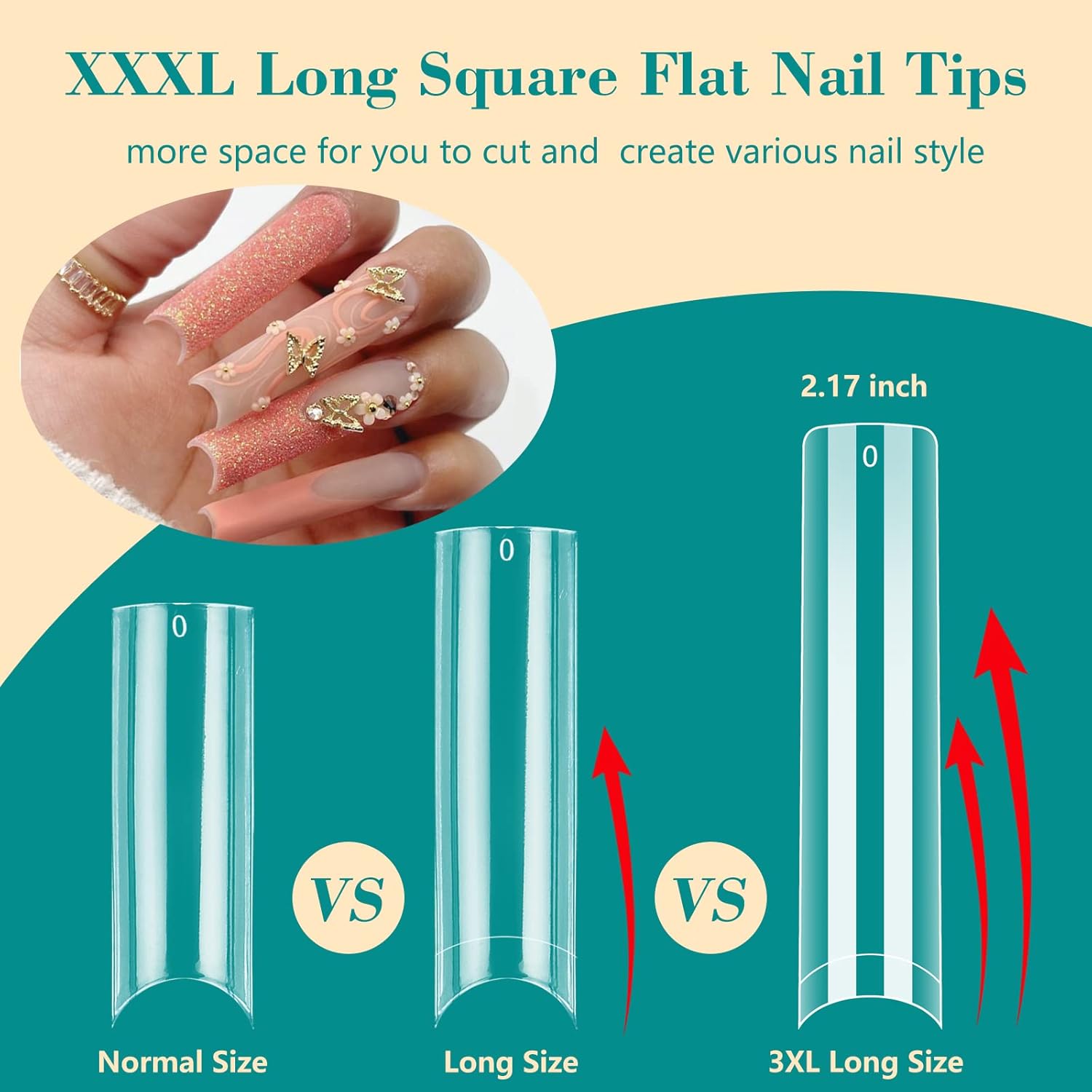 100pcs/Box XXL Extra Straight  - Nail Art Xxl recension och pris