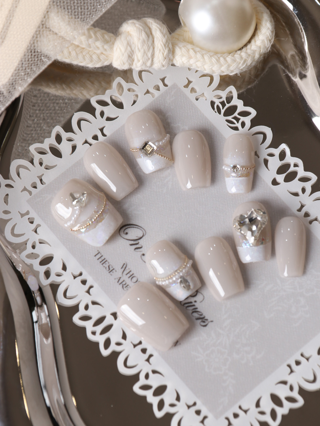 10Pcs Press on Nails Short Whi - Nail Adhesive Tab recension och pris
