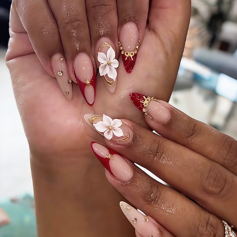 24pcs Finished Almond Press on - Nail Art Design recension och pris