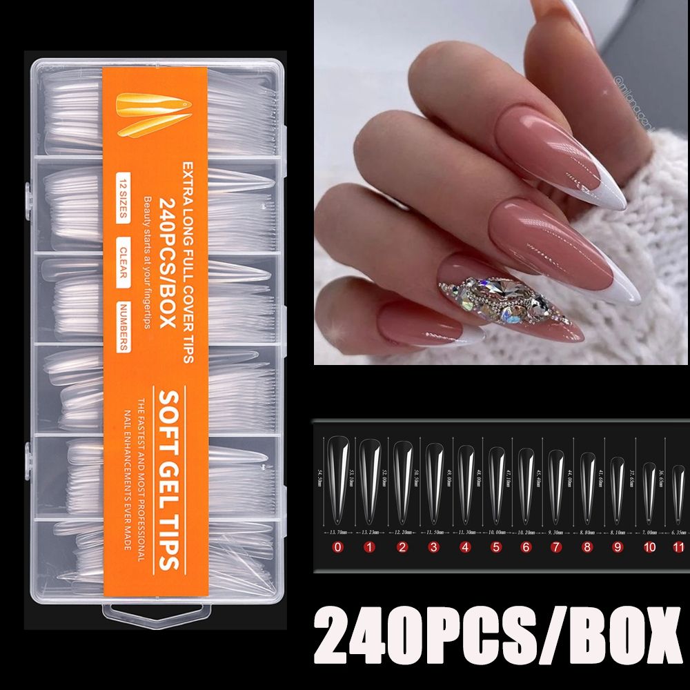 240Pcs/Box Transparent XXL Ful - Nail Art Xxl recension och pris