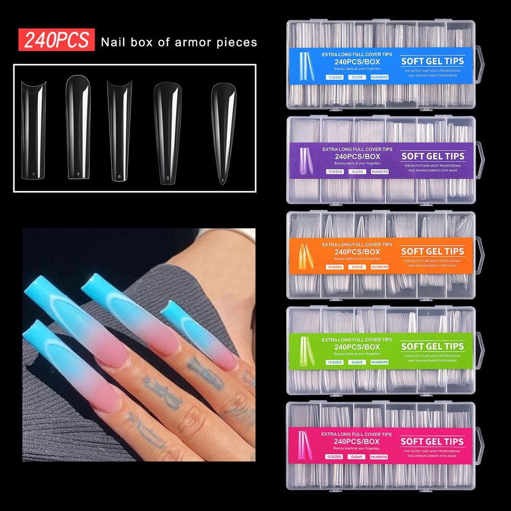 240Pcs/Box Transparent XXL Ful - Nail Art Xxl recension och pris