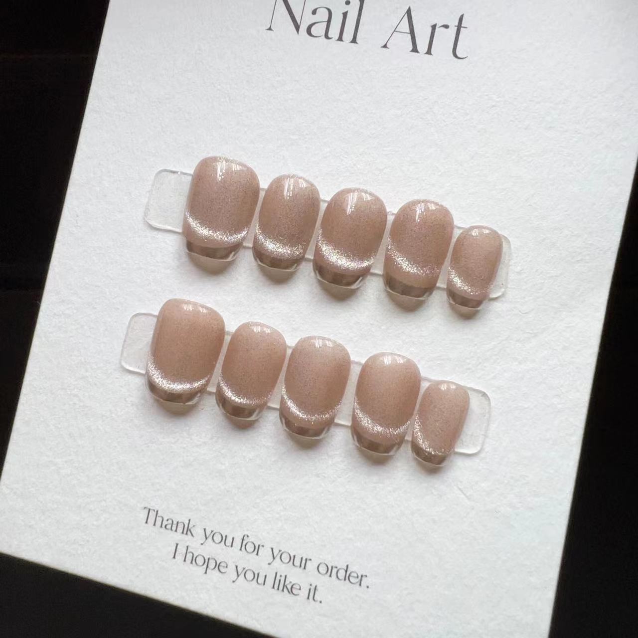 10pcs Handmade Short Press On  - Nail Art Full Cat Eye recension och pris