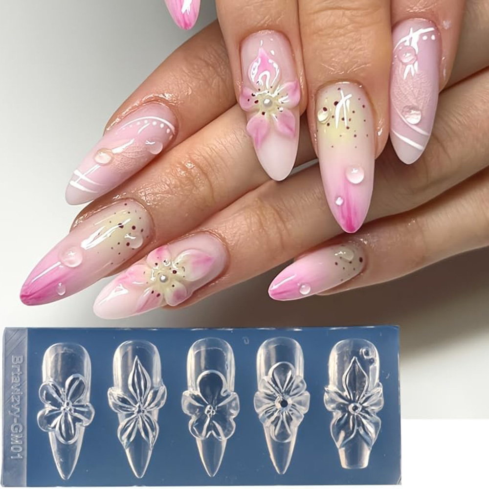 Floral 3D Nail Art Silicone Mo - Nail Art Elegant recension och pris