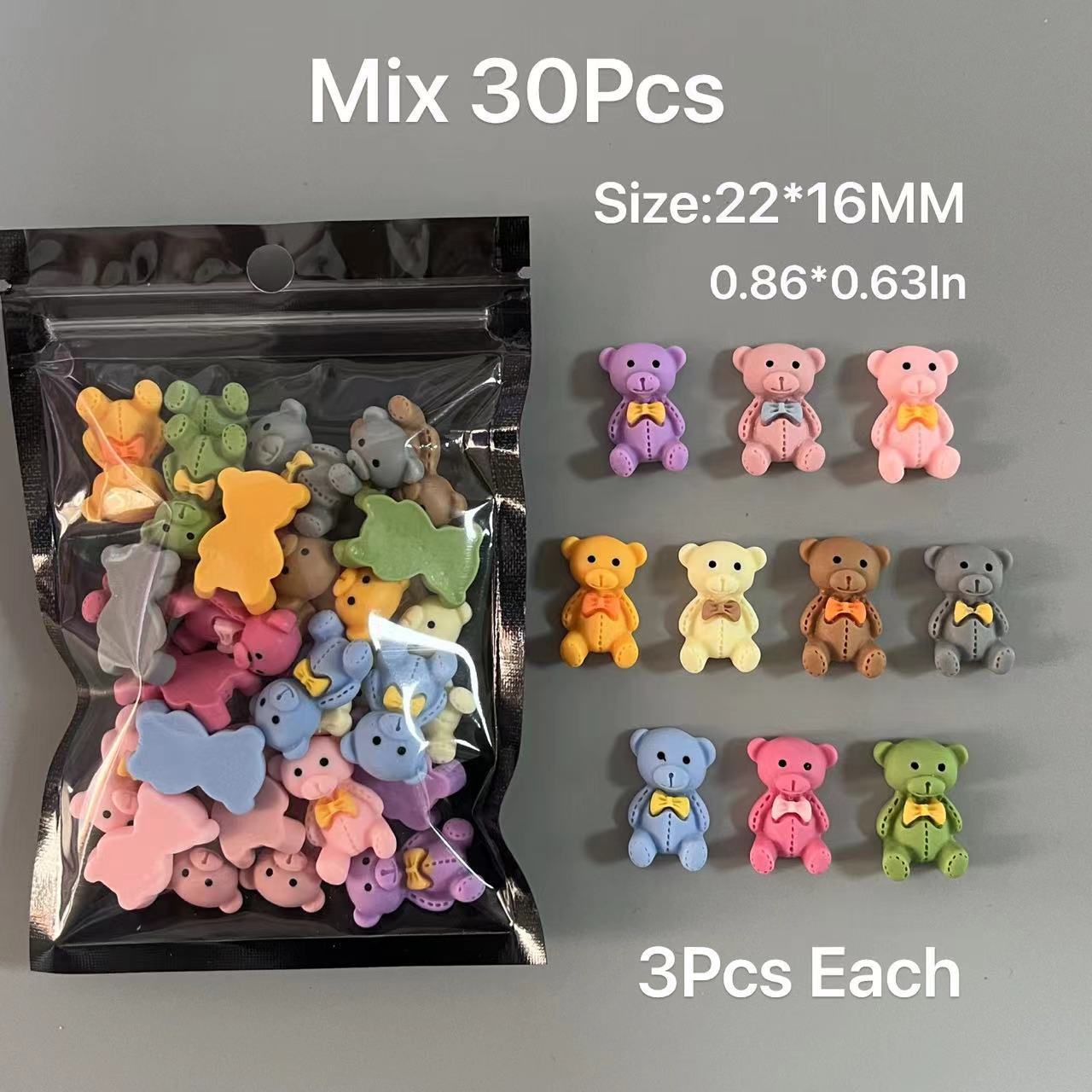 30Pcs Mix Cartoon Bear Bunny H - Nail Art Xxl recension och pris