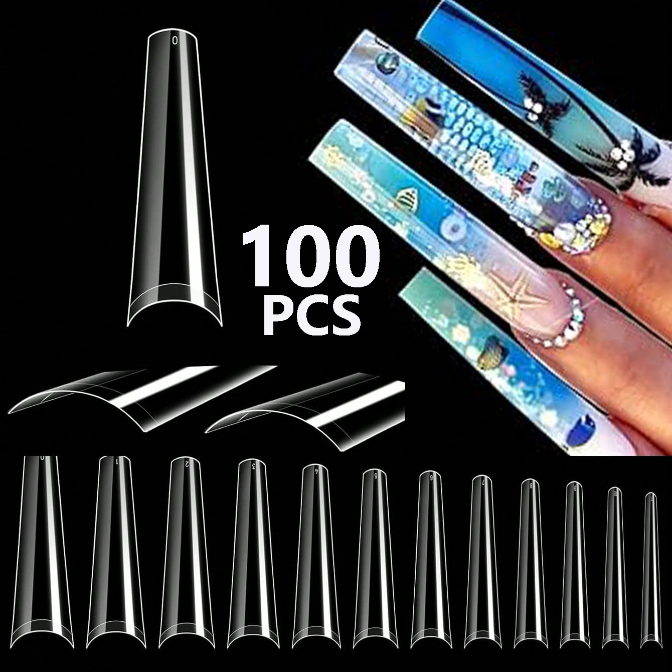 100Pcs XXL Transparent French  - Nail Art Xxl recension och pris