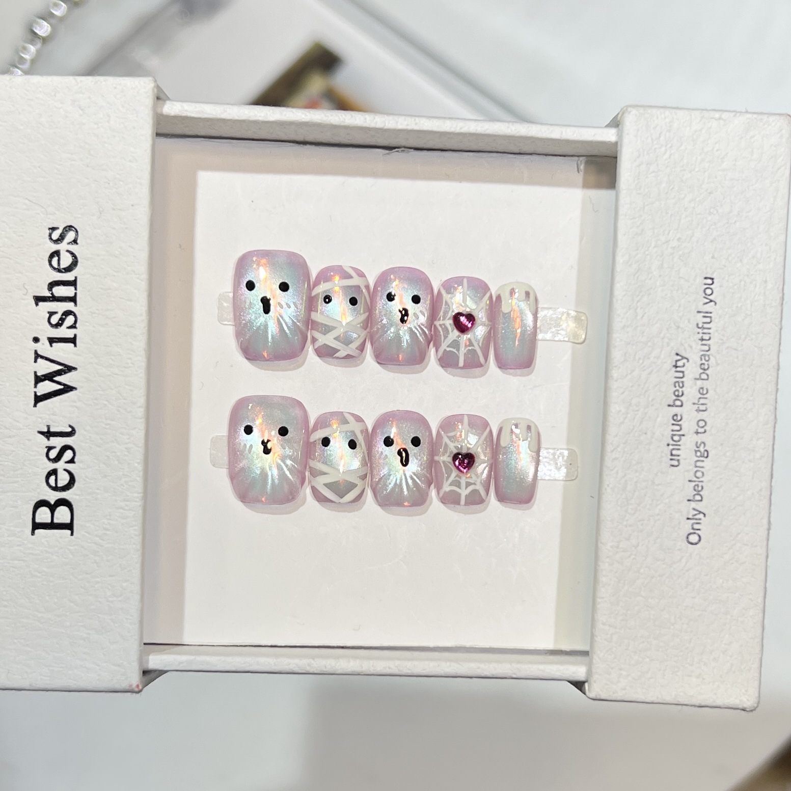 10pcs Handmade Short Press on  - Nail Art Full Cat Eye recension och pris