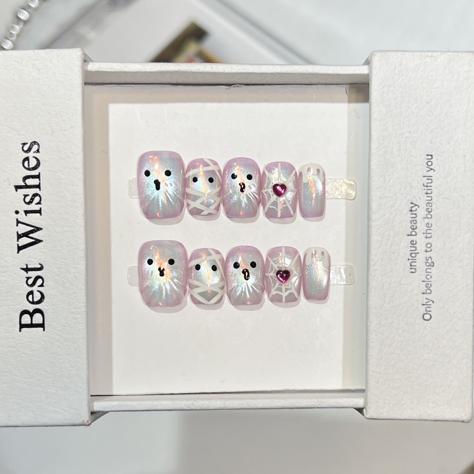 10pcs Handmade Short Press on  - Nail Art Full Cat Eye recension och pris