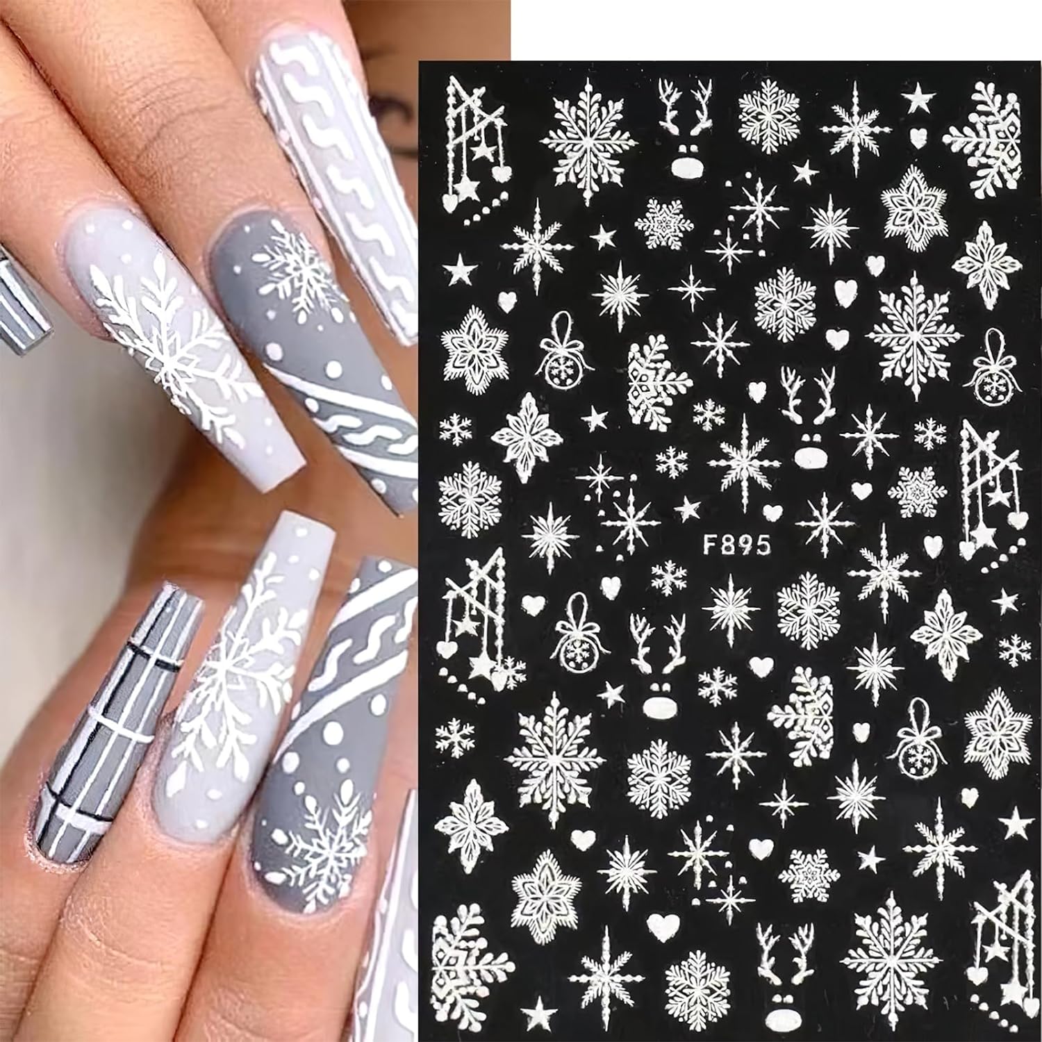 3D Snowflake Nail Art Decals W - Nail Art Xmas recension och pris