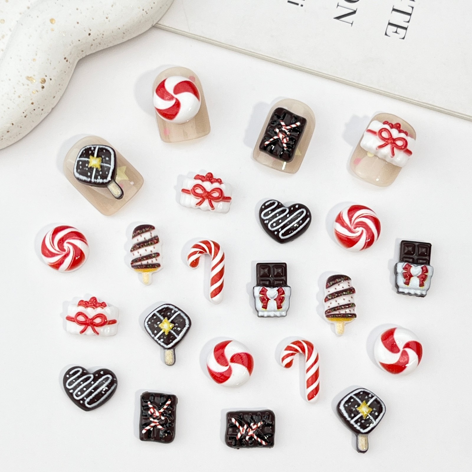 50pcs Resin Mini Christmas cho - Nail Art Xmas recension och pris