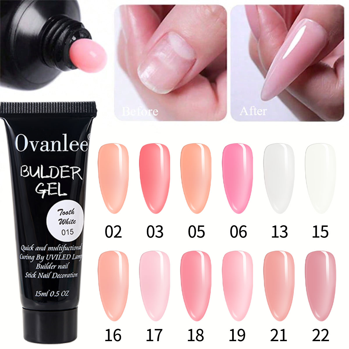 Ovanlee 18-In-1 Form-Free Poly - Nail Extension Form recension och pris