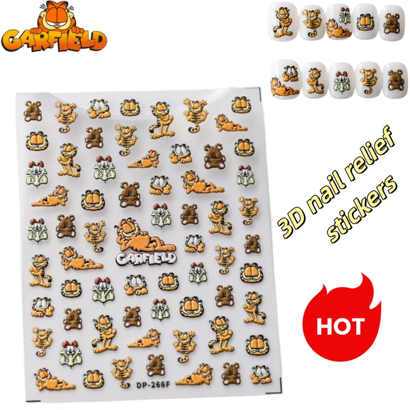 Cartoon Garfield Ins Style Nai - Nail Art Motif recension och pris