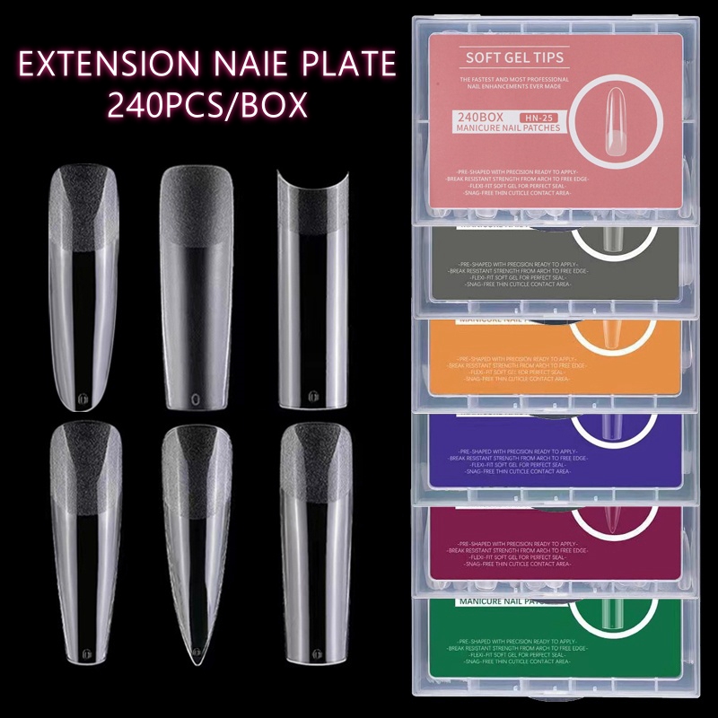 240pcs XXL Long Square Full &  - Nail Art Xxl recension och pris