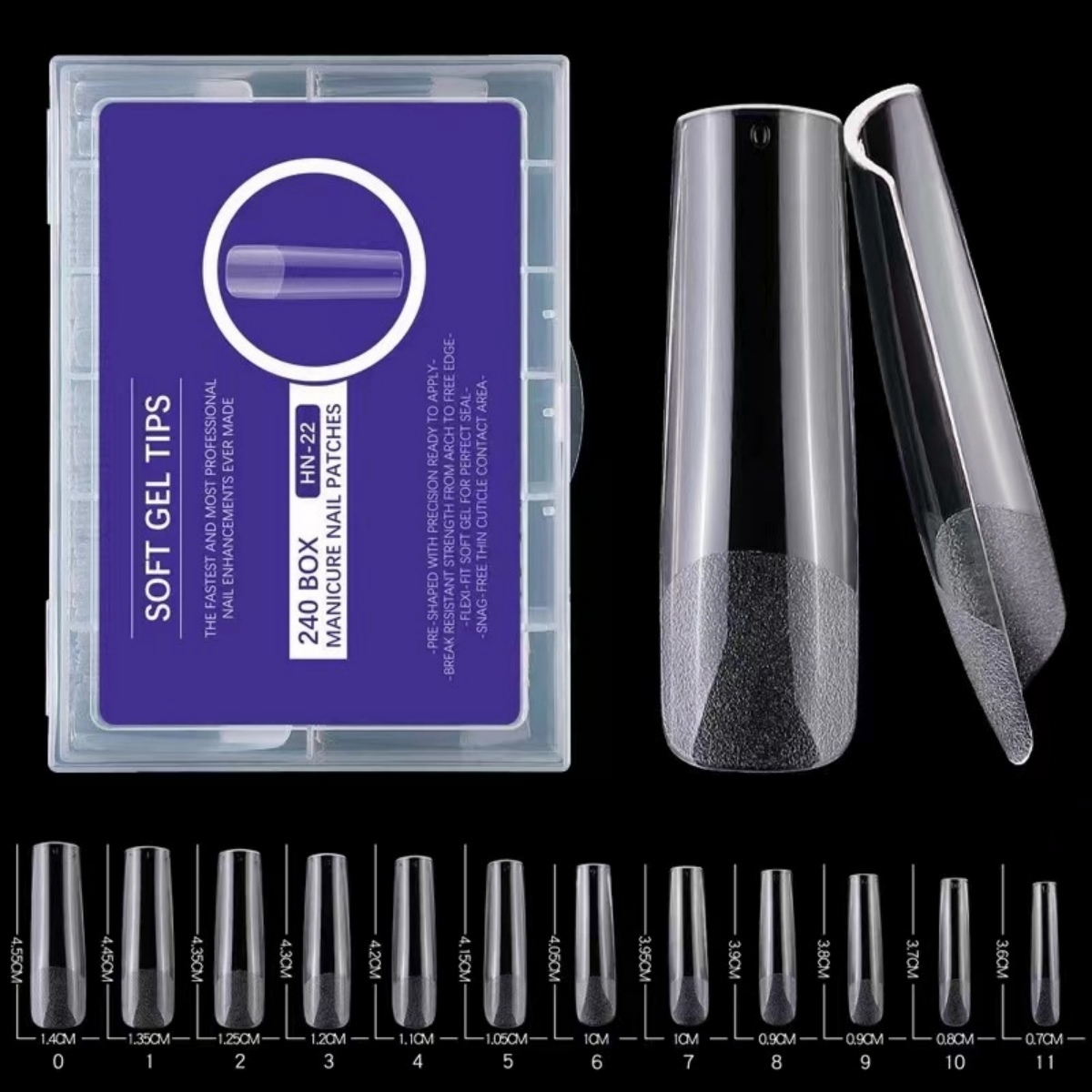 240pcs XXL Long Square Full &  - Nail Art Xxl recension och pris