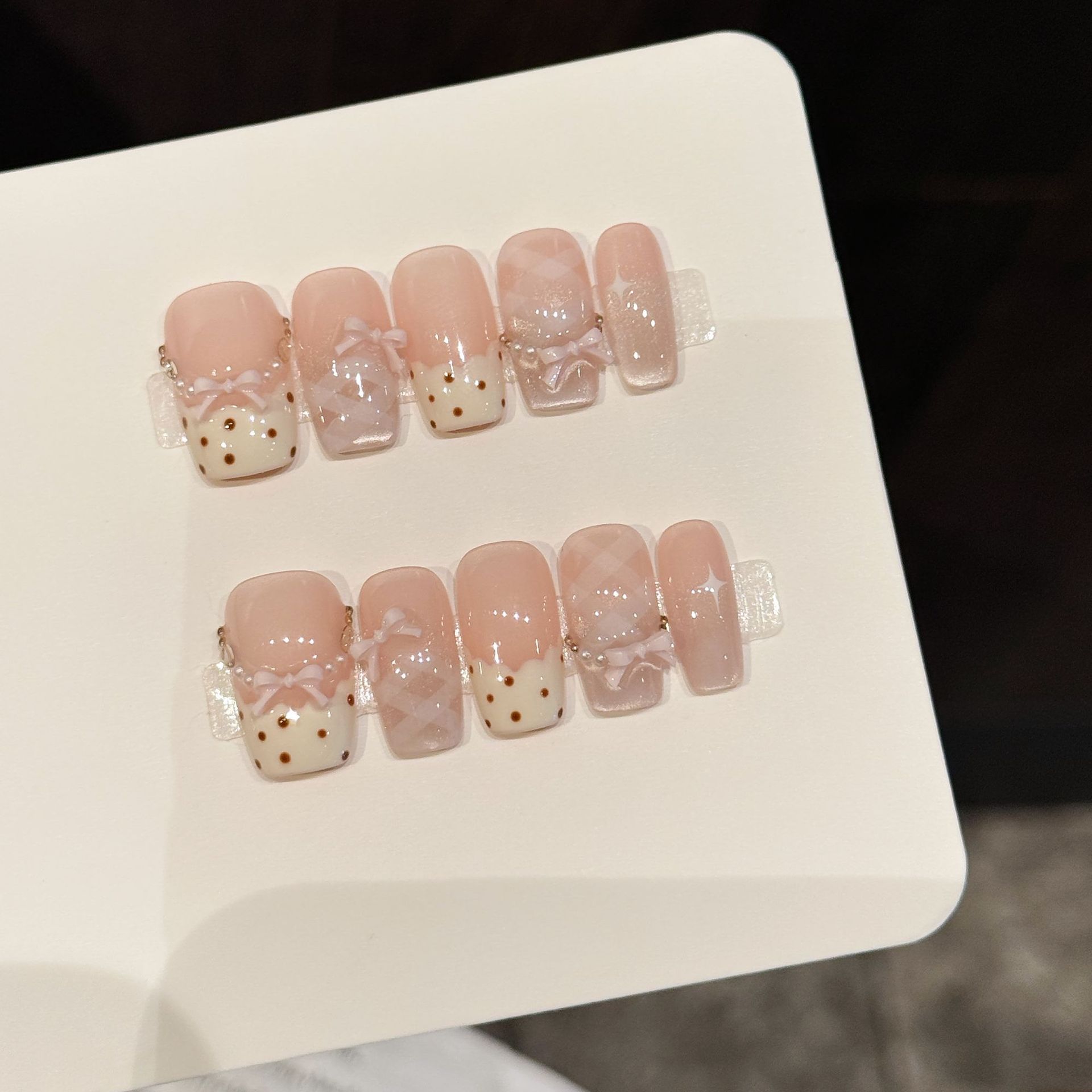 10 PCS Luxury Handmade Press o - Nail Adhesive Tab recension och pris