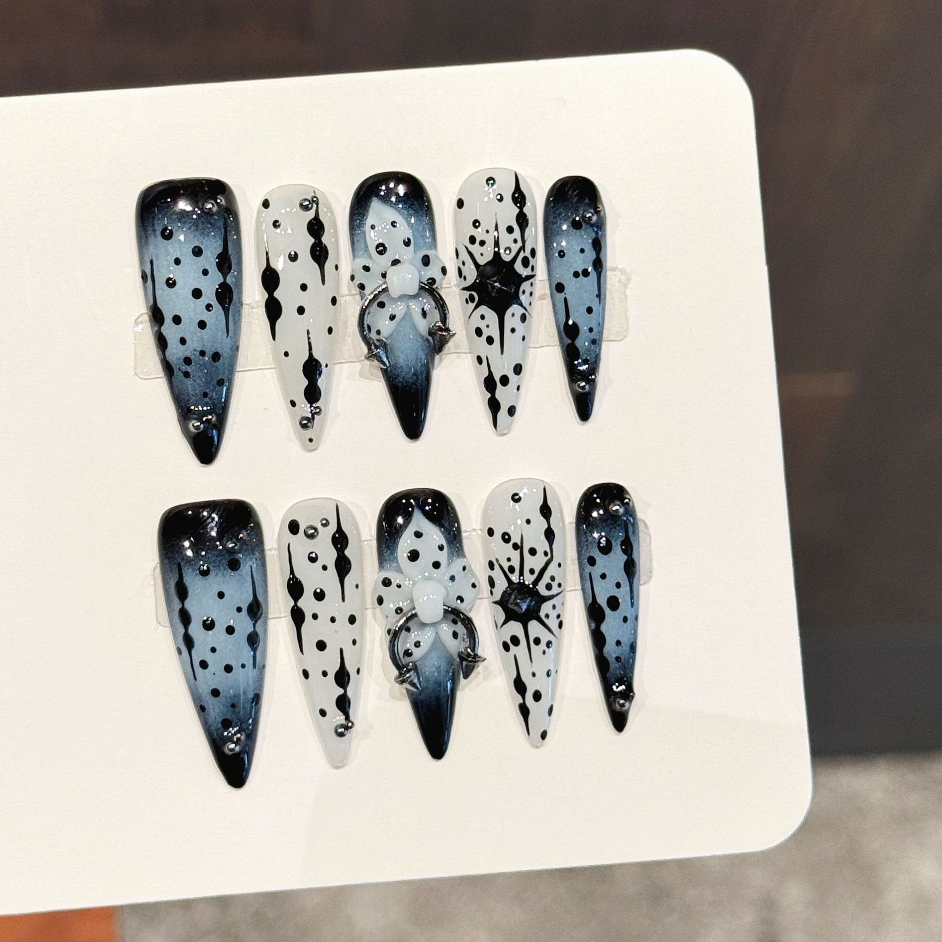 10pcs Gradient Ink Blue Handma - Nail Art Elegant recension och pris