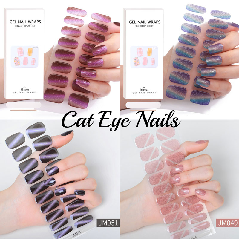 Semi-cured Gel Nail Sticker Fu - Nail Art Full Cat Eye recension och pris