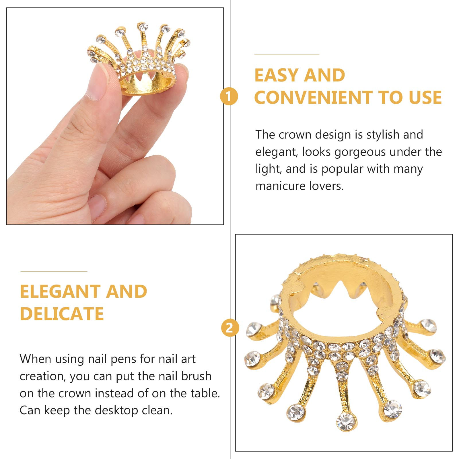 5Pcs Elegant Crown Pearl Manic - Nail Art Elegant recension och pris